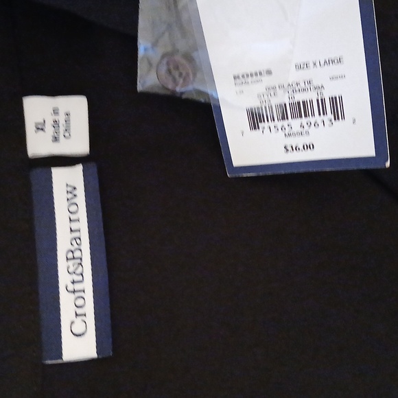 Croft & Barrow Black stretchy tailored button down shirt NWT - Picture 6 of 6